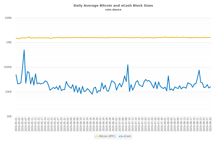 Bitcoin and eCash Block Sizes